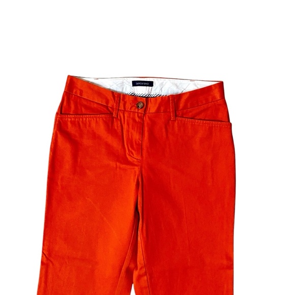 Lands’ End Red Orange Chino Pants Size 2 Straight Leg Ankle Cropped Cotton - Picture 2 of 9